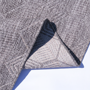 Tapis abstrait tissé en polypropylène gris naturel, vente en gros, 6 mm, lavable, tissage plat, moderne, pour salon, aspect sisal, durable, résistant aux taches - Product Image 1