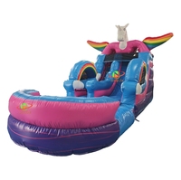 Toboggan aquatique personnalisable licorne arc-en-ciel château gonflable de saut combinaison toboggan aquatique gonflable