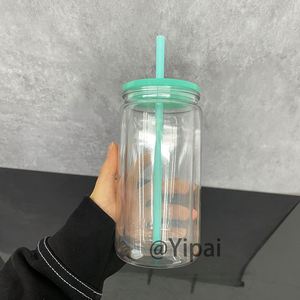 New Arrival Unbreakable 12 Oz Double <b>Wall</b> Clear Tumbler 12Oz Snowglobe Pre Drilled Glitter Acrylic Plastic Can for <b>Vinyl</b> - Product Image 4