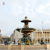 Jardin extérieur Grande statue en laiton Fontaine d'eau en bronze pour place de la Concorde