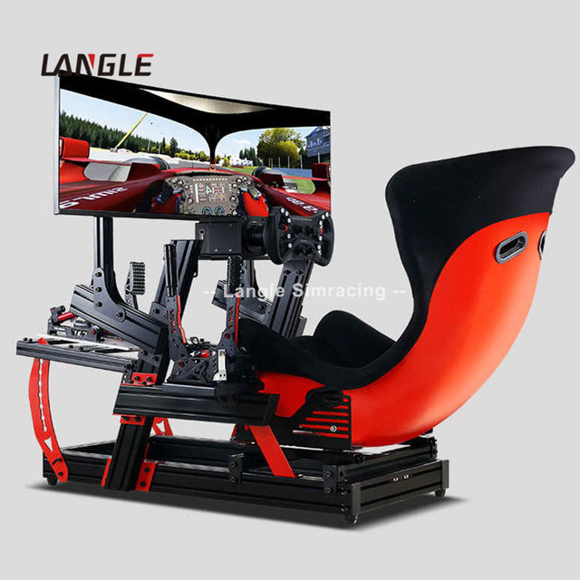Customized Triple Monitor Stand Sim Racing Stand Driving Competition Racing Simulator T Slot Aluminum Frame Flight Simulator