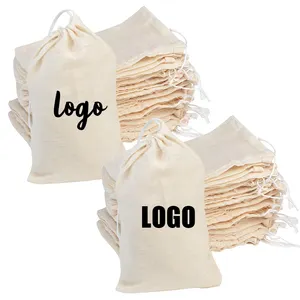 Recycle Linen Drawstring Bags Eco Friendly Fabric Storage Muslin Pouch Bag Jute Drawstring Bag with Custom Logo