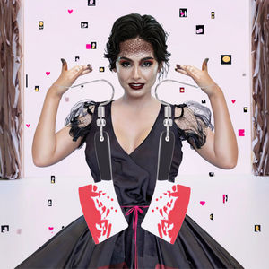 Nouveauté Boucles d'oreilles réversibles en acrylique au design original et original, motif taché de sang, boucles d'oreilles pendantes en forme de couteau de <span class=keywords><strong>cuisine</strong></span> personnalisées pour femmes, tendance - Product Image 3