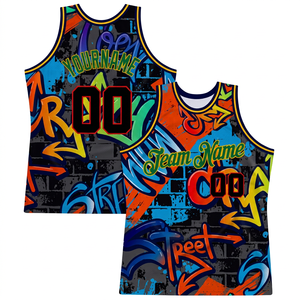 Camiseta de Baloncesto con Estampado de Grafiti Personalizado, Cuello Redondo, Sin Mangas, Estilo Urbano Unisex, Diseño Sublimado, para Adultos, Todas las Temporadas - Product Image 1