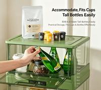 Boîte de rangement en plastique transparente de qualité supérieure, anti-poussière, pour la cuisine, la vaisselle, les tasses, le bureau, le rangement domestique