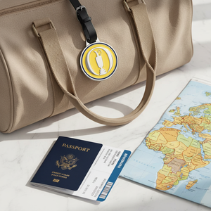 Etichetta <span class=keywords><strong>per</strong></span> Bagagli Personalizzata in Lega di Zinco con Smalto Morbido e Duro, Tag Circolare Grande <span class=keywords><strong>per</strong></span> Borse da Golf, Regalo Unico - Product Image 4