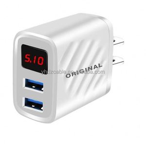 อะแดปเตอร์ชาร์จโทรศัพท์มือถือแบบพกพา ช่องเสียบ USB คู่ รองรับ QC2.0 ชาร์จเร็ว 20W พร้อมหน้าจอ LED แสดงผลแบบดิจิตอล วัสดุทนไฟ - Product Image 3