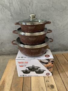 Forged Aluminum <strong>Cookware</strong> <strong>Set</strong> 6Pcs Non Stick Granite Coating Cooking Pot 20-28cm Casserole Luxury <strong>Kitchenware</strong> for Home Kitchen - Product Image 3
