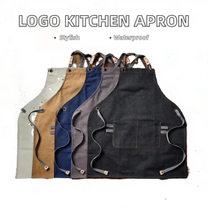 Delantal de Chef Personalizado con Logotipo, Delantal de Algodón sin Mangas con Correa Ajustable, Uniforme para Barbería y Restaurante, Venta al Por Mayor OEM - Product Image 2