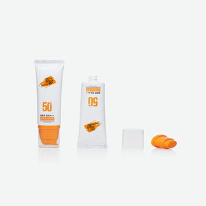 White Oval <b>Plastic</b> Cosmetic <b>Tube</b> With Pump Cap Custom Logo PP Material For Sunscreen And Foundation Packaging - Product Image 2