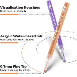 24 Farbe 0,7mm Fine Tip <span class=keywords><strong>Glitter</strong></span> Marker Permanenter <span class=keywords><strong>Glitter</strong></span> Paint <span class=keywords><strong>Pen</strong></span> für Weihnachts karten Färbung Acryl-Tinten marker auf Wasserbasis - Product Image 3