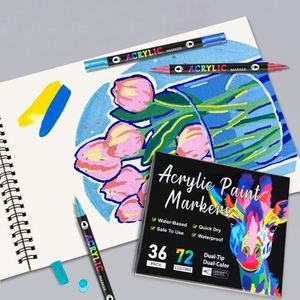 ชุดปากกาอะคริลิค 168 สี สำหรับเด็ก วาดภาพ เขียนได้สองด้าน หัวปากกาขนาด 1-5 มม. ปากกาพลาสติกสำหรับเขียนกราฟฟิตี ใช้ได้กับเซรามิก/แก้ว/ไม้ - Product Image 2