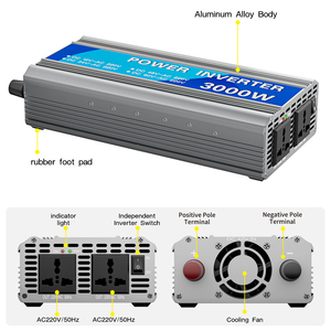 Convertisseur de puissance automobile à onde sinusoïdale modifiée 3000W en gros, de DC12V <span class=keywords><strong>24V</strong></span> à AC110V <span class=keywords><strong>220V</strong></span> monophasé, prise universelle US pour usage automobile - Product Image 2