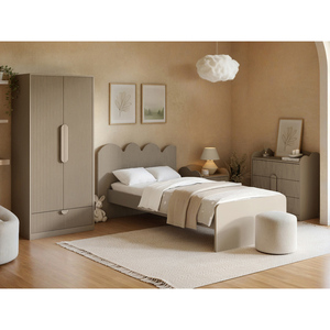 Juego de <span class=keywords><strong>Muebles</strong></span> de 4 Piezas para Dormitorio Infantil NOVA, Tablero de MDF con Acabado Blanco Mate, Cama Individual <span class=keywords><strong>Juvenil</strong></span> con Gabinete de Almacenamiento - Product Image 6