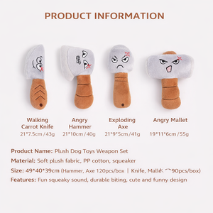 Jouet pour chien Aggressive Tool Squad - Effets sonores amusants, durable et résistant, <span class=keywords><strong>expressions</strong></span> faciales mignonnes et intéressantes - Product Image 3
