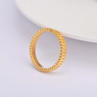 Cincin Gelombang Tipis Minimalis Gaya INS Eropa Amerika, Baja Anti Karat Berlapis Emas 18k Model JZ200