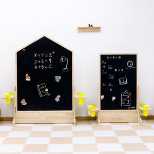 Tableau de dessin en bois pour enfants, tableau blanc magnétique réversible, tableau noir pour enfants de 3 à 6 ans, jouet éducatif sur pied - Product Image 4