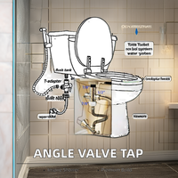 Connecteur universel en acier inoxydable Adaptateur en T Inverseur de douche Robinets de bidet de toilette durables 3/8 1/2 T Valve 3 voies