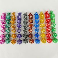 Dés polyédriques numériques DND, ensemble de 7 pièces avec motif perle acrylique, durables et écologiques, accessoires de jeu pour adultes, les plus populaires