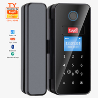 Tuya Wifi cerradura remota Control electrónico Digital puerta corredera de vidrio cerradura inteligente llave de tarjeta huella digital cerradura de puerta de vidrio inteligente