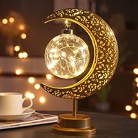 Lampe de table décorative moderne TSINYE LED, lampe LED en forme de croissant, veilleuse en forme de boule, lumières de lune et d'étoiles pour la décoration de la pièce