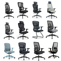 Fauteuil de bureau pivotant moderne avec base inclinable, appui-tête réglable, chaises de bureau ergonomiques, chaises en maille pour la maison/le travail