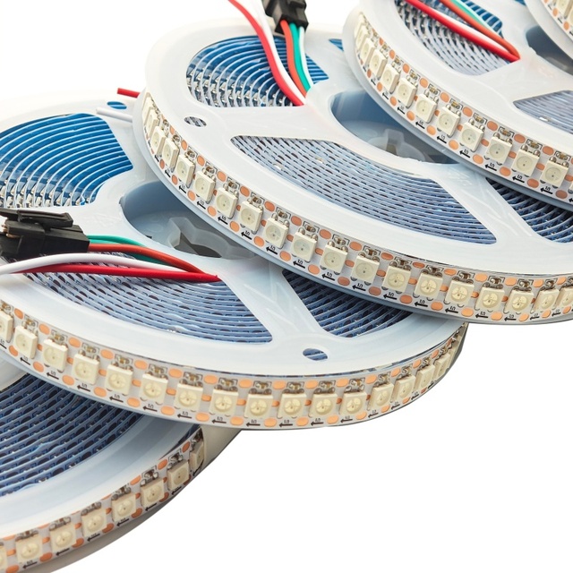 Smart Home WS2812B RGBIC LED Strip 5V Addressable Pixel Tape Compatible with WLED Controller for Ambient Light Setup