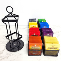 Organisateur de sachets de thé et de café en fer rotatif, détachable et empilable, pour comptoir, présentoir de rangement