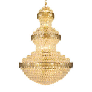 Lustre en cristal de luxe postmoderne rotatif au design simple et élégant, modèle de villa, pièce rustique, éclairage d'escalier duplex AC - Product Image 4