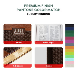 Servicio de Impresión de Biblias con Tamaño Personalizado, Bolsa con Cierre de Color a Elección, Estampado en Caliente, Cubierta de PU Empalmada, <span class=keywords><strong>Biblia</strong></span> Sagrada Española para Hombre - Product Image 2