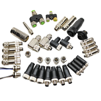 M12 Rundsteckverbinder-Set A B D X Kodiert 3/4/5/8/12 Pin Stecker Buchse, IP67 Wasserdichter Industrieller Signal- und Stromstecker für Automatisierung