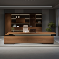 Bureau de direction en bois massif de luxe haut de gamme, ensemble de bureau moderne et simple, mobilier en bois de haute qualité