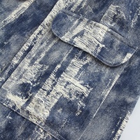 Fabricant de jeans Streetwear personnalisé bleu haute qualité 100% coton Denim pantalon Femme grande taille imprimé Cargo Jeans femmes 2024