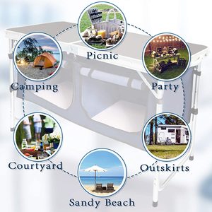 Mesa Plegable Portátil de Aluminio para Acampar, Mesa de Cocina para Picnic al Aire Libre, en Oferta - Product Image 6