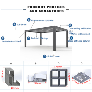 Gazebo Intelligente di Lusso in Lega di Alluminio Elettrico Tingmeihaoting, Vendita all'Ingrosso di Fabbrica, Dimensioni Personalizzabili - Product Image 6