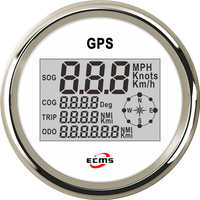Nuevo Velocímetro GPS Digital Automático ECMS con Carátula Blanca y Bisel Blanco de 85 mm, Resistente al Agua IP67 para Barcos/Yates