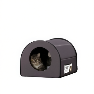 Mobilier confortable pour animaux de compagnie, maison pour chat, semi-circulaire, en polyester, pour intérieur, toutes saisons, taille moyenne, pour amis félines - Product Image 1