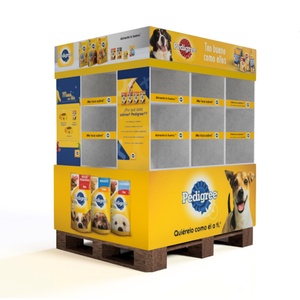 Supermarket Retail Foldable Shelves Vintage Custom Floor <b>Battery</b> Product Display Stand POS Cardboard Carton Promotion Pallet - Product Image 5