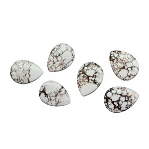 Nueva llegada: Gema suelta de cuarzo de magnesita natural de caballo salvaje, forma de pera, pulida a mano, 16x22mm, para fabricación de joyería de oro - Product Image 1