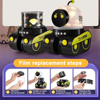 Roboter Sternen himmel Projektions lampe Kreative Spieluhr Nachtlicht Geschenk für Kinder Pädagogische Nachttisch Schlaf begleiter Spielzeug