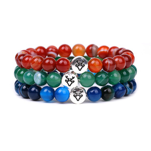 Promotion : Bracelet de mode en perles de pierre naturelle 8MM, motif renne de Noël argenté, bijoux énergétiques pour le yoga - Product Image 6