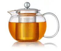 عالية الجودة موثبلوون البورسليكات أبريق شاي زجاجي طقم شاي مع 304 المقاوم للصدأ للإزالة infuser