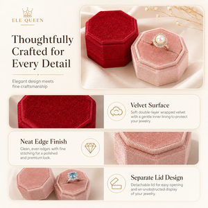 Luxury Velvet Octagonal Jewelry <b>Box</b> Elegant <b>Ring</b> Earring Necklace Storage Case for Jewelry Brands Gift Packaging and Display - Product Image 2