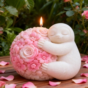 Molde para Pastel con Forma de Animal Adorable para Dormir/Bola de Flores, Vela Aromática de Perezoso, Embalaje Individual - Product Image 3