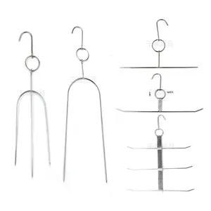 ปฏักสแตนเลสสามชั้นสไตล์ฮ่องกงปฏักบาร์บีคิวปีกไก่แบบหนาอุปกรณ์ย่างบาร์บีคิว - Product Image 1