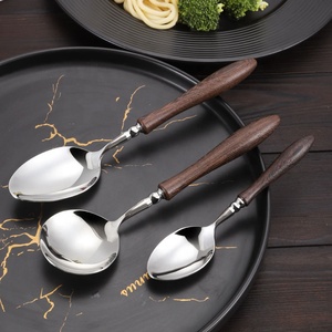 Juego de Cubiertos de Acero Inoxidable Ecológico con Mango de Wengué, <span class=keywords><strong>Color</strong></span> Natural, Diseño Contemporáneo para Regalos Empresariales - Product Image 3