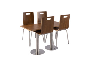 Ensemble <span class=keywords><strong>table</strong></span> et chaises <span class=keywords><strong>de</strong></span> restaurant en bois <span class=keywords><strong>de</strong></span> luxe moderne pour utilisation hôtelière, mobilier <span class=keywords><strong>de</strong></span> salle à manger durable avec capacité <span class=keywords><strong>de</strong></span> 4 places - Product Image 5