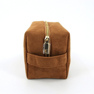 Pochette cosmétique en daim personnalisée, couleur <span class=keywords><strong>camel</strong></span> doux, trousse de maquillage de luxe, organiseur de toilette de voyage en daim - Product Image 5