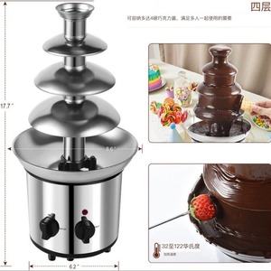Fuente de chocolate de cuatro niveles, máquina eléctrica de acero inoxidable para derretir chocolate de sobremesa para postres de fiesta - Product Image 3