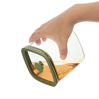 Couvercles en verre trempé écologiques, récipients de stockage de nourriture sèche en verre borosilicate hermétiques pour la cuisine